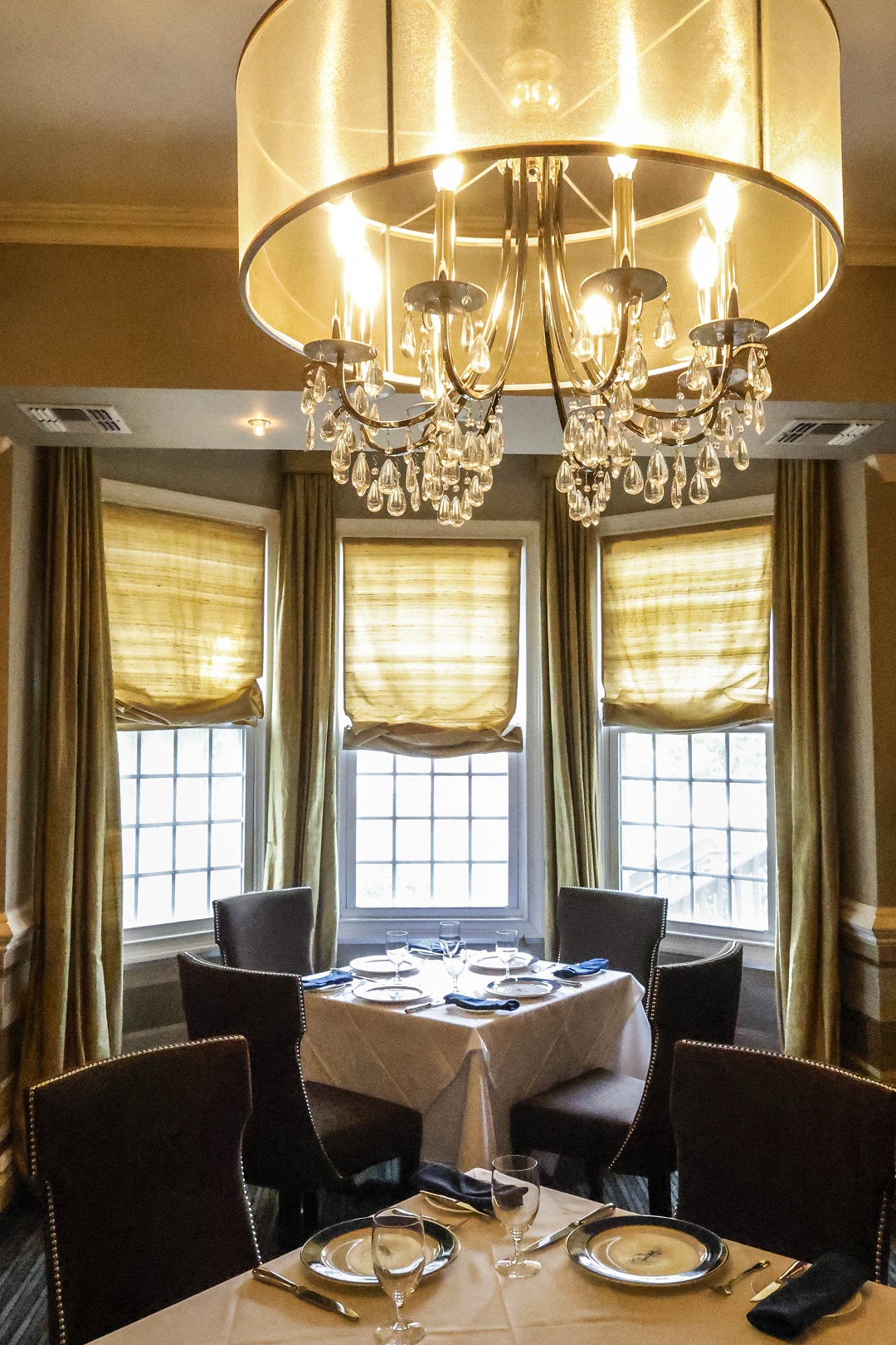 The dining room at The Perch, set for dinner